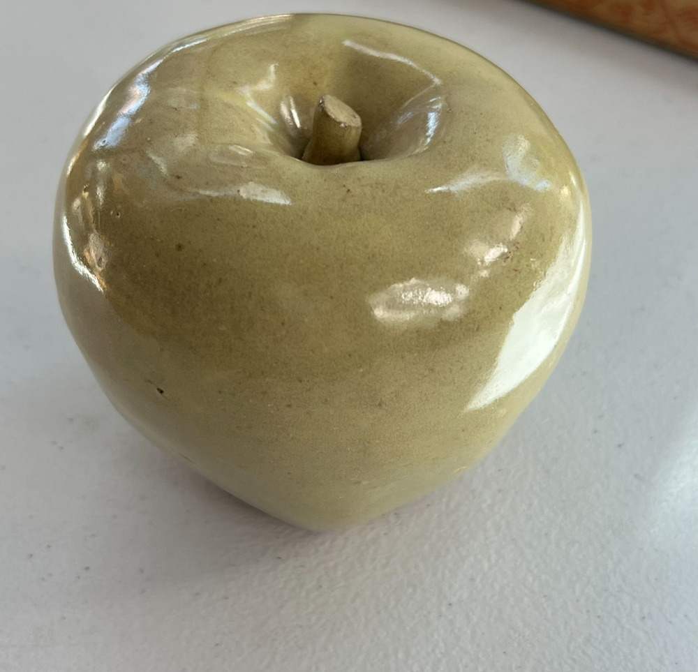 Studio Art Pottery Glaze Green Apple Heavy Paper Weight